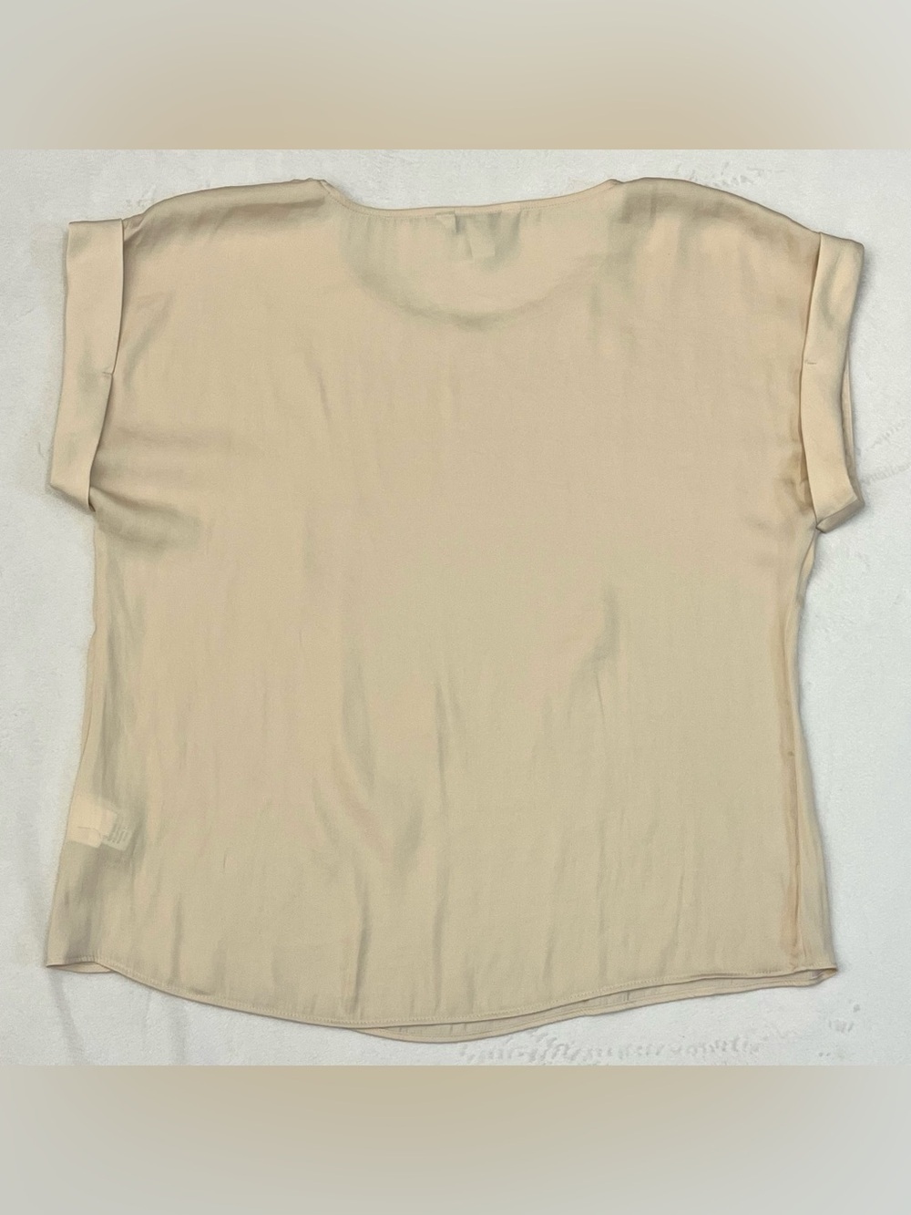 Nine West Short Sleeve Shirt Cream Colored Rolled Cuff Women’s Top Size Medium - Picture 14 of 16